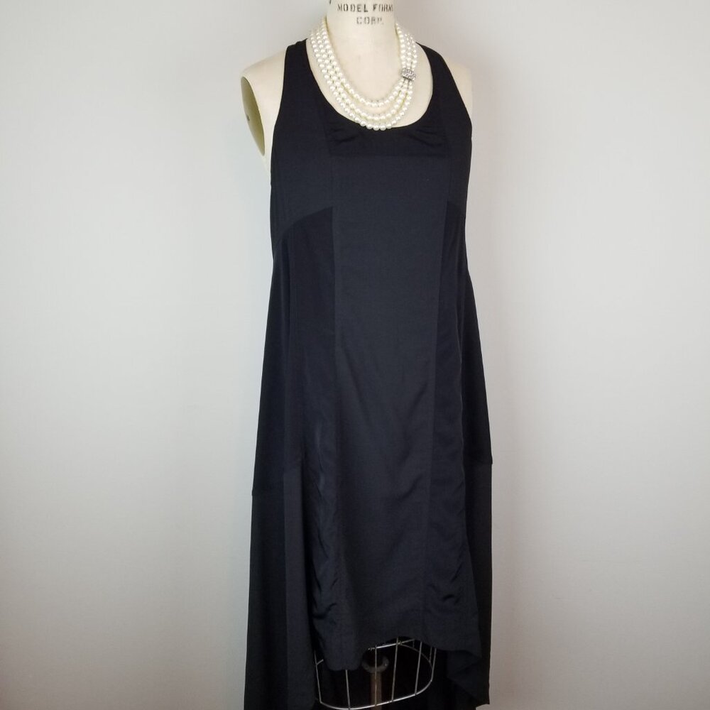 Kenneth Cole New York Black Black Sleeveless Asymmetric Maxi Dress Ladies Small